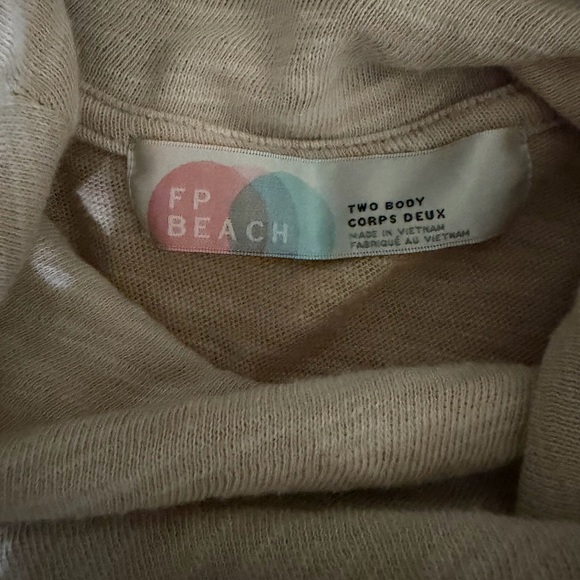 FP Beach Heather Rose Exaggerated Cocoon Cowl Neck Popover Top Oversized Slouchy - Picture 8 of 9